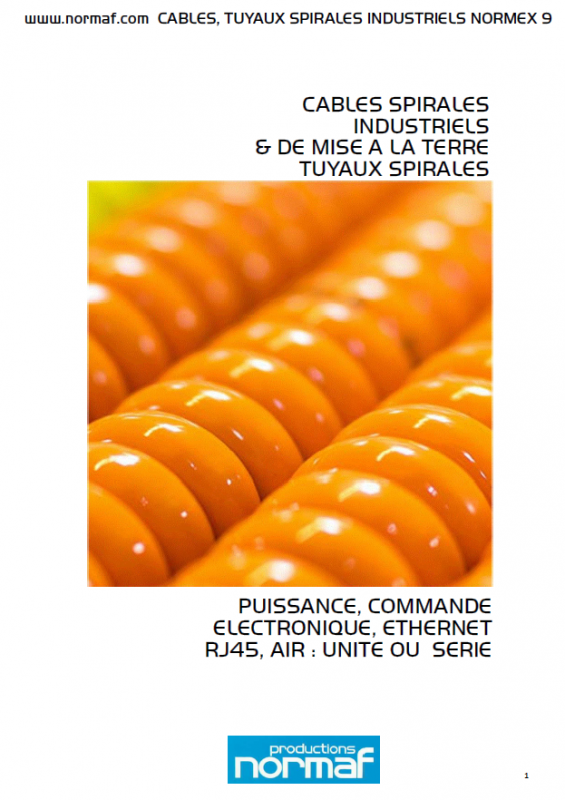 CABLES SPIRALES INDUSTRIELS & DE MISE A LA TERRE TUYAUX SPIRALES PUISSANCE, COMMANDE ELECTRONIQUE, ETHERNET RJ45, AIR : UNITE OU SERIE